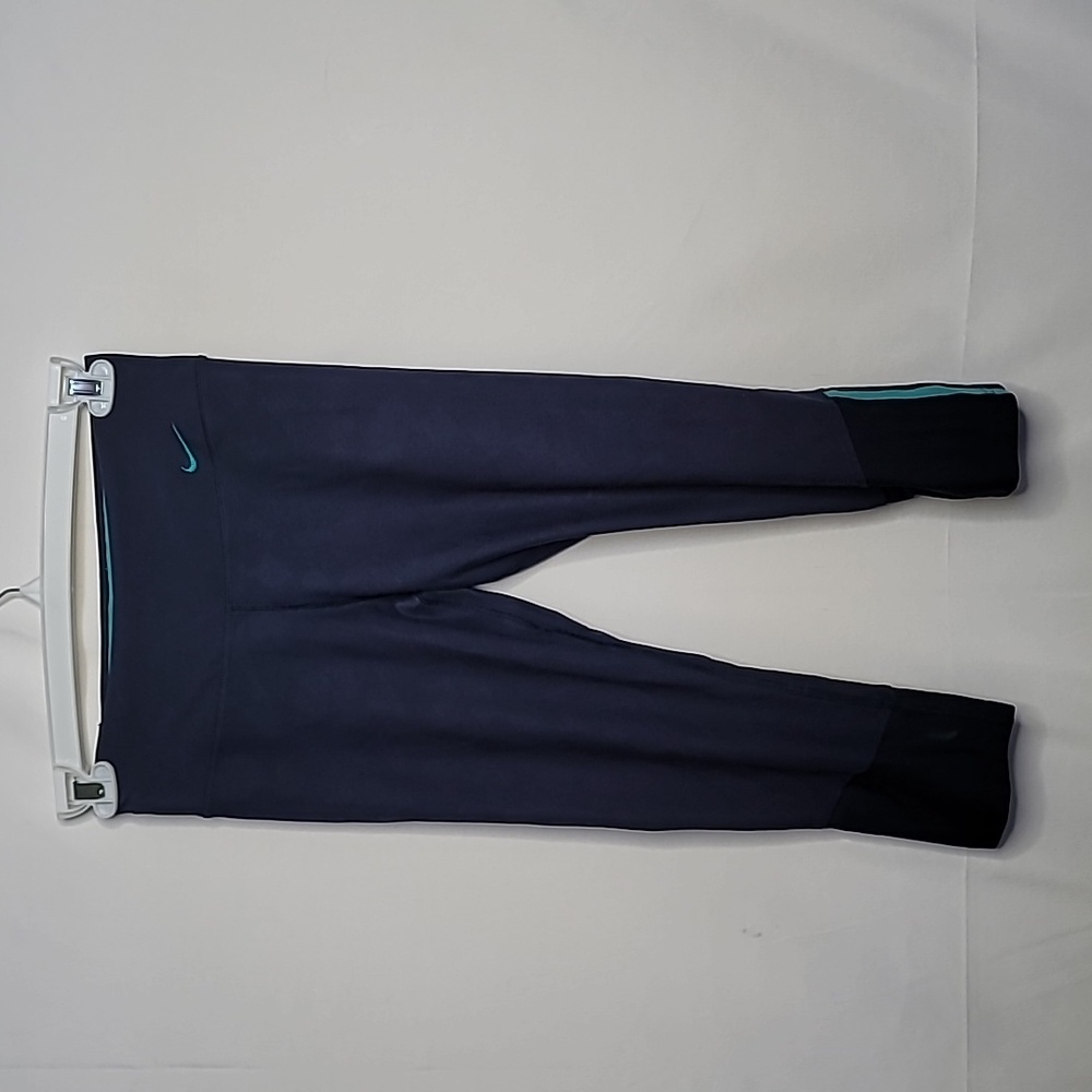 Nike blue pull on legging capris workout gym running training sz Small